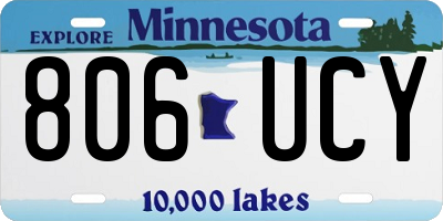 MN license plate 806UCY