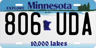 MN license plate 806UDA