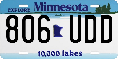 MN license plate 806UDD