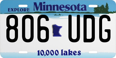 MN license plate 806UDG