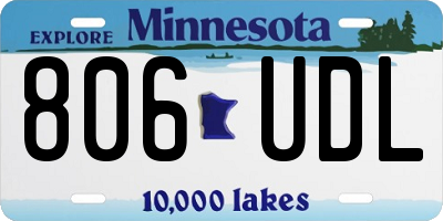 MN license plate 806UDL