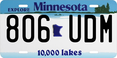 MN license plate 806UDM