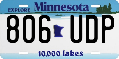 MN license plate 806UDP