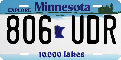 MN license plate 806UDR