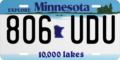 MN license plate 806UDU