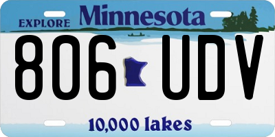 MN license plate 806UDV