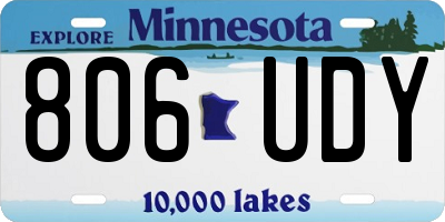 MN license plate 806UDY