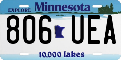 MN license plate 806UEA