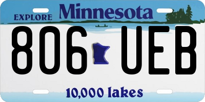 MN license plate 806UEB