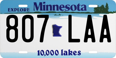 MN license plate 807LAA