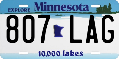 MN license plate 807LAG