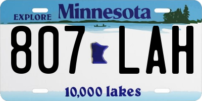 MN license plate 807LAH