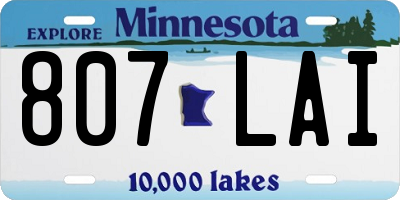 MN license plate 807LAI