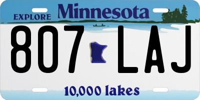 MN license plate 807LAJ