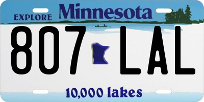 MN license plate 807LAL