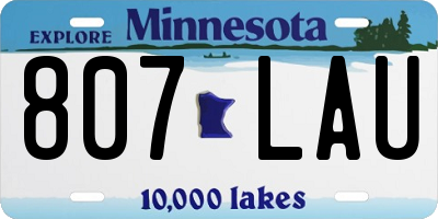 MN license plate 807LAU