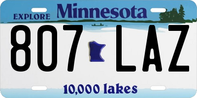 MN license plate 807LAZ