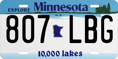 MN license plate 807LBG