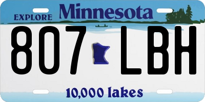 MN license plate 807LBH