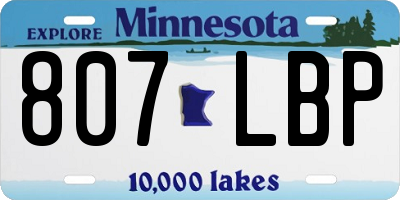 MN license plate 807LBP