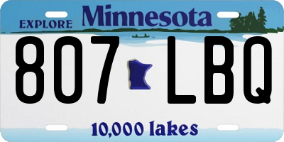 MN license plate 807LBQ