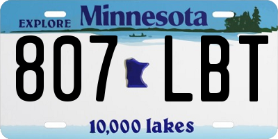 MN license plate 807LBT