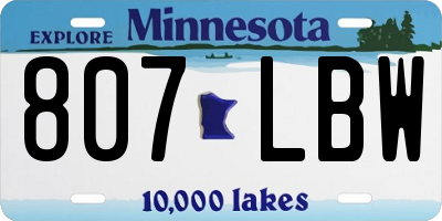 MN license plate 807LBW