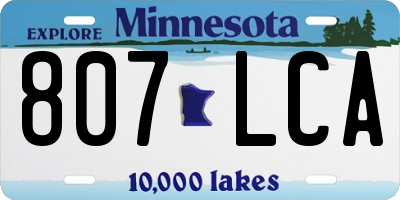 MN license plate 807LCA