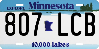 MN license plate 807LCB