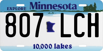 MN license plate 807LCH