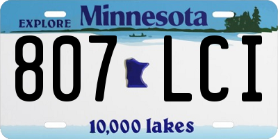 MN license plate 807LCI