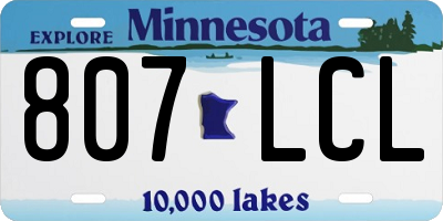 MN license plate 807LCL