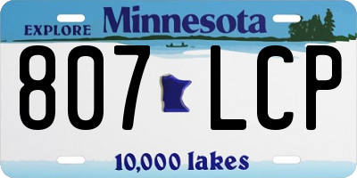 MN license plate 807LCP
