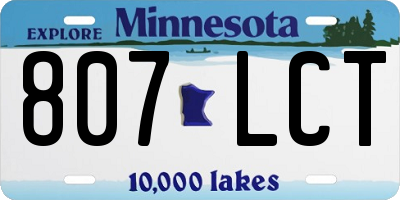 MN license plate 807LCT
