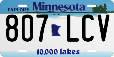 MN license plate 807LCV