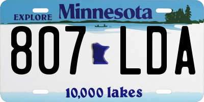 MN license plate 807LDA