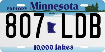 MN license plate 807LDB