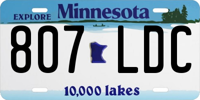 MN license plate 807LDC