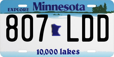 MN license plate 807LDD