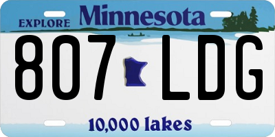 MN license plate 807LDG