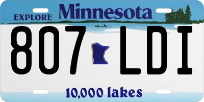 MN license plate 807LDI