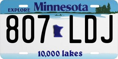 MN license plate 807LDJ