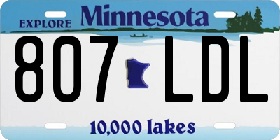 MN license plate 807LDL
