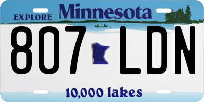 MN license plate 807LDN