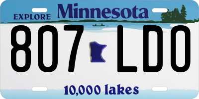 MN license plate 807LDO