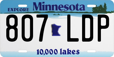 MN license plate 807LDP