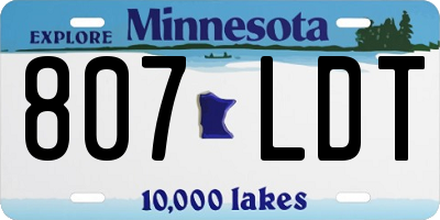 MN license plate 807LDT