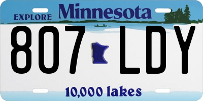 MN license plate 807LDY