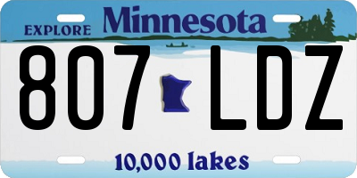 MN license plate 807LDZ