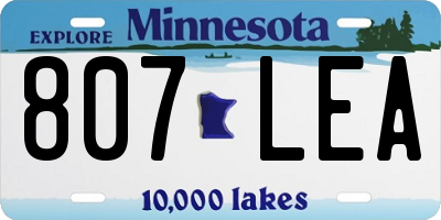 MN license plate 807LEA